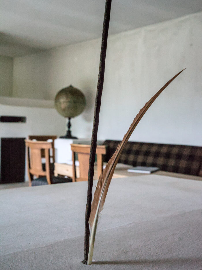 Feder als Deko im Wohnzimmer